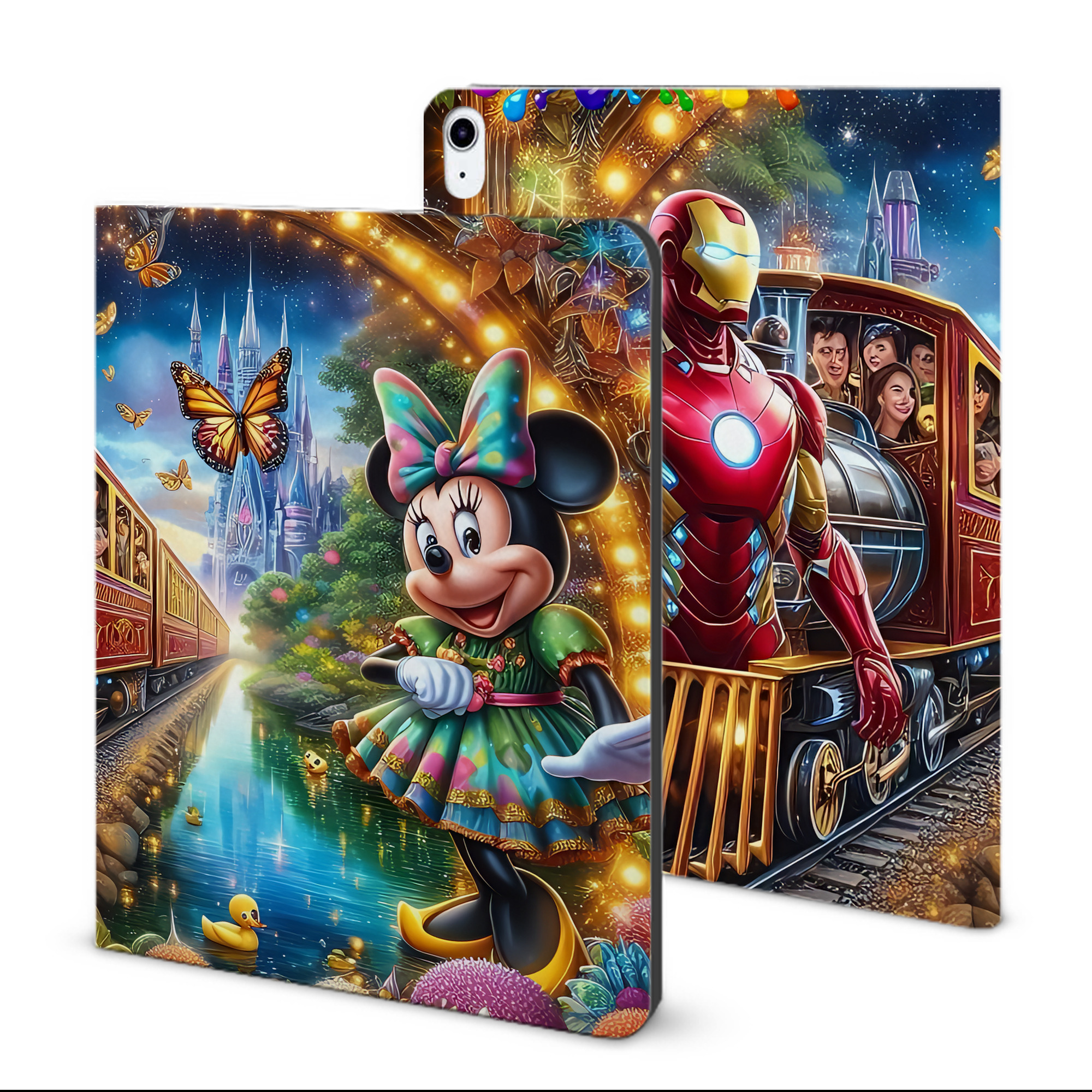 （画像用） ミッキーマウス Mickey Mouse IPad ケース ブック型 PUレザー TPU 耐衝撃 軽量 薄型 ペン収納なし 全面保護 IPad 各モデル対応